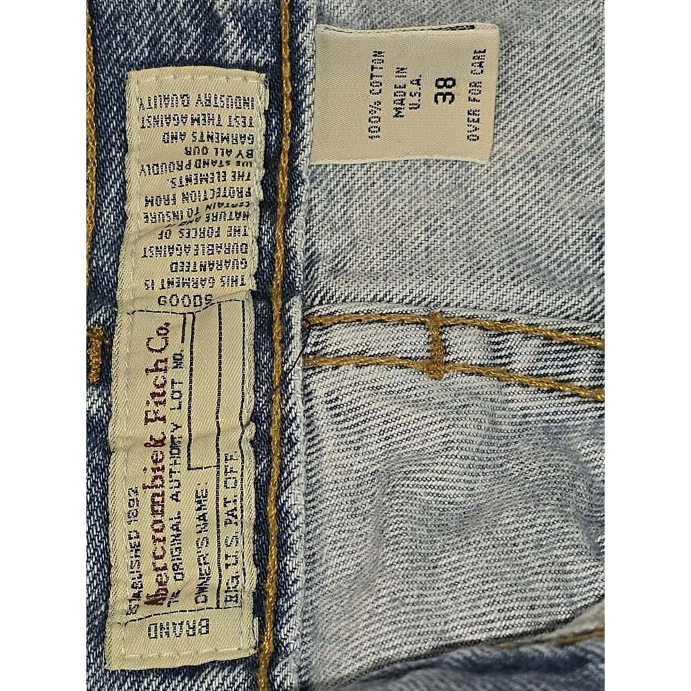 Abercrombie & Fitch Denim Shorts Sz 38β GUC Vintage Y2K Streetwear - Picture 4 of 5